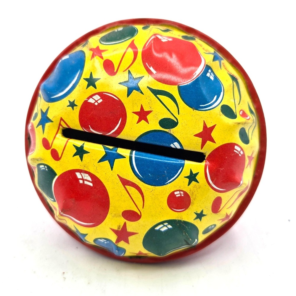 KIRCHHOF‎ Life of Party Products Tin Noisemaker Rattle Toy Musical Notes Vintage